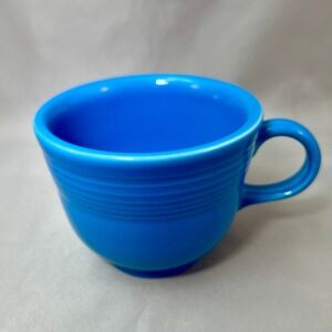 Fiesta Teacup Peacock Blue Homer Laughlin Ceramic Cup Excellent Condition 3.5in